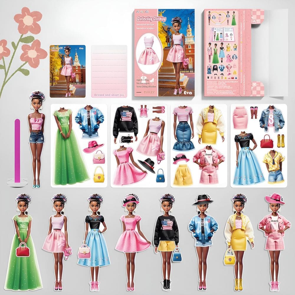 Conjunto de bonecas Magnetic Princess Dress Up Paper para meninas (Eva)