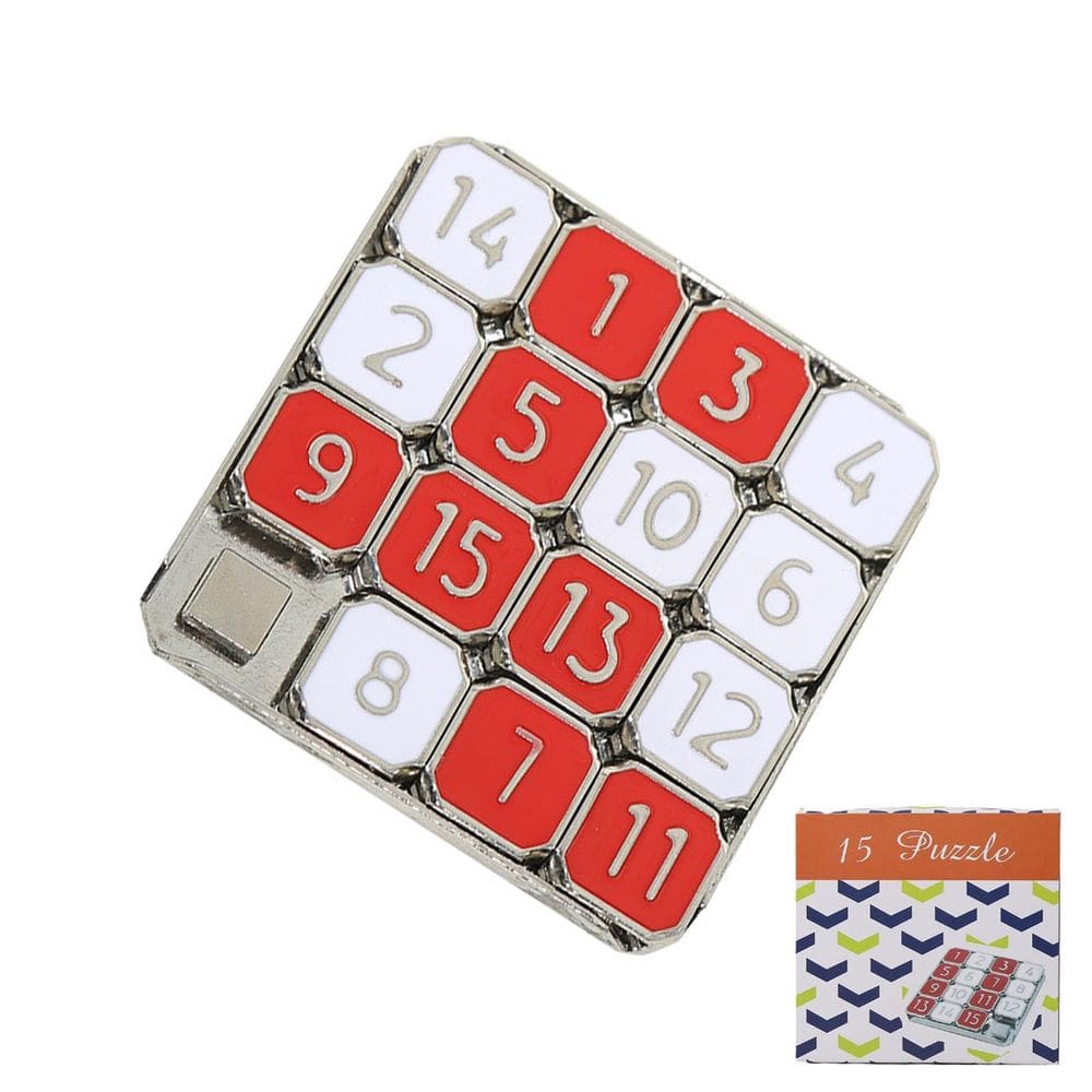 Jogo educativo Number Slide Puzzle Metal Red and White