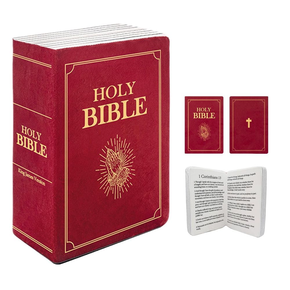 Almofada de pelúcia, livro que pode ser aberto, a Bíblia Sagrada, travesseiro para crianças