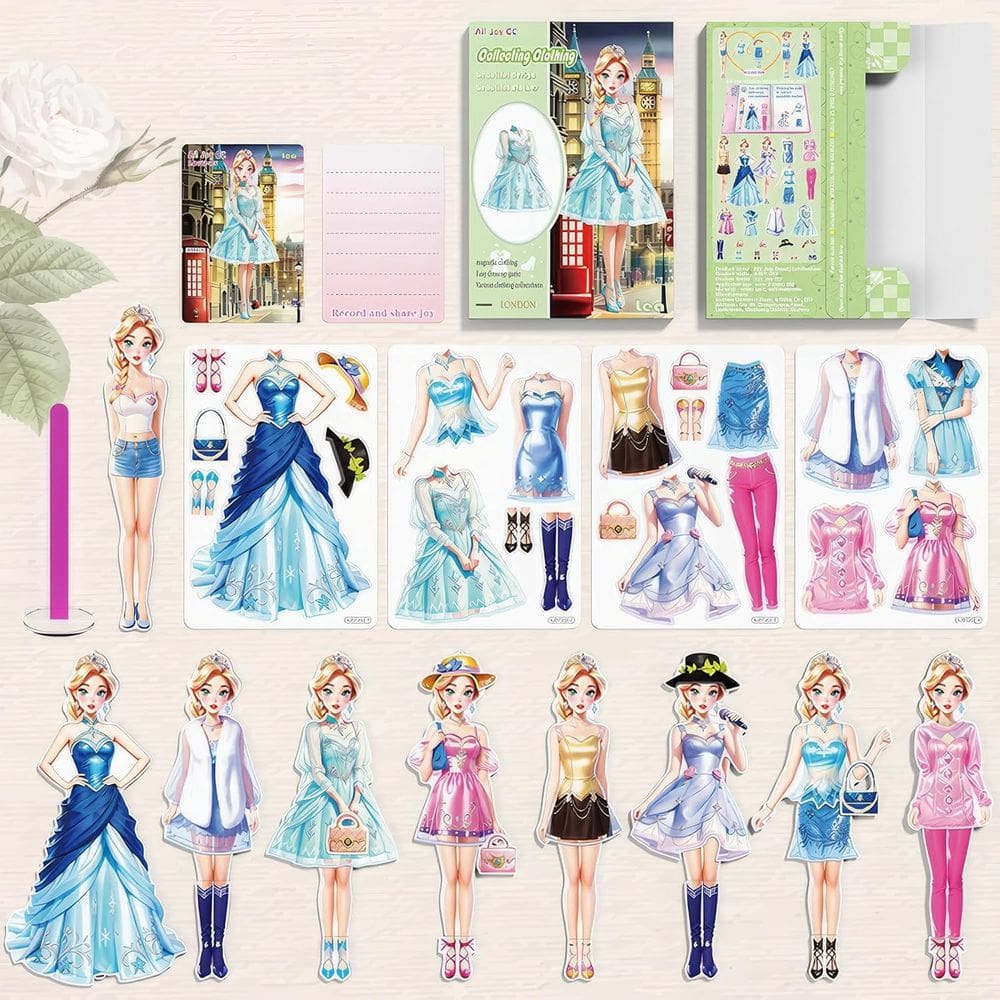 Boneca Magnetic Princess Dress Up Paper Generic Lea com 30 roupas
