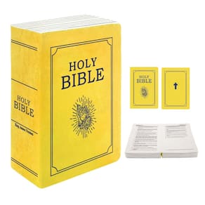 Almofada de pelúcia em forma de livro da Bíblia Sagrada que pode ser aberta para crianças