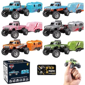 Mini caminhão cibernético RC Monster Truck com trailer 6 cores 1:64