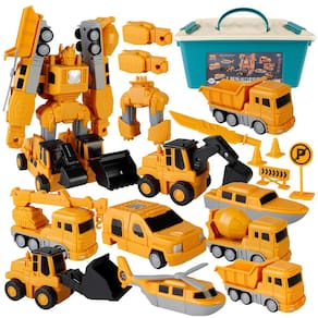 Carro de engenharia de transformação magnética de brinquedo com armazenamento 35 unidades