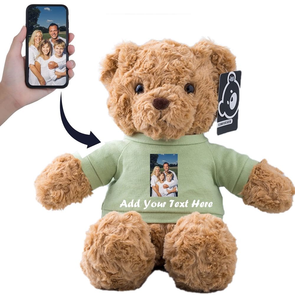 Brinquedo de pelúcia personalizado com texto personalizado de 33 cm