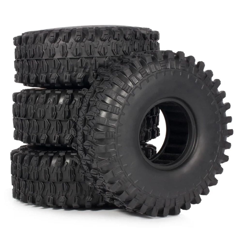 Pneus 1/10 RC Crawler 1.9 Rubber 120x44mm com inserções de espuma
