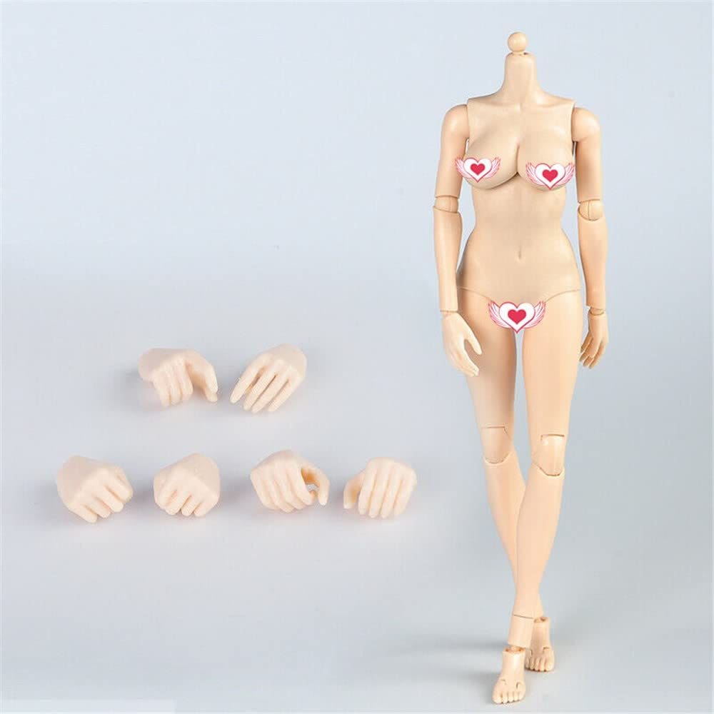 Figura de ação: corpo, escala 1/6, mulher, pele pálida, busto enorme