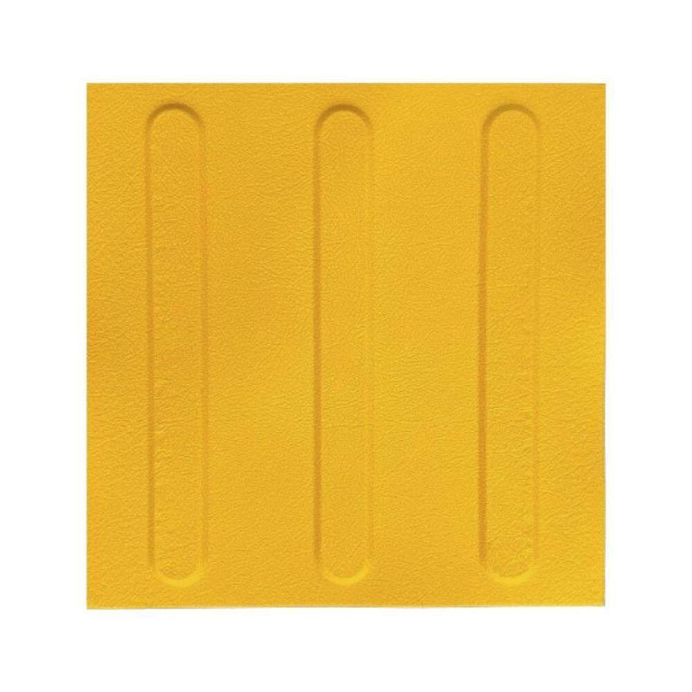 Kit 10 Piso Tátil Direcional Amarelo Texturizado Pvc 25X25Cm