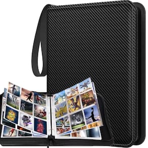 Collector Trading Card Binder 900 cartas de couro PU preto