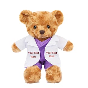 Ursinho de pelúcia de pelúcia Doctor Nurse personalizado de 23 cm
