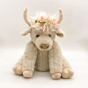 Brinquedo de pelúcia Highland Cow com juntas móveis, bicho de pelúcia de 25 cm