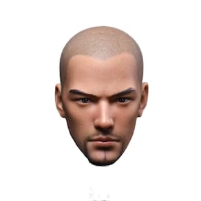 Boneco de ação Head Sculpt, masculino asiático, calvo, em escala 1/6, para 12"