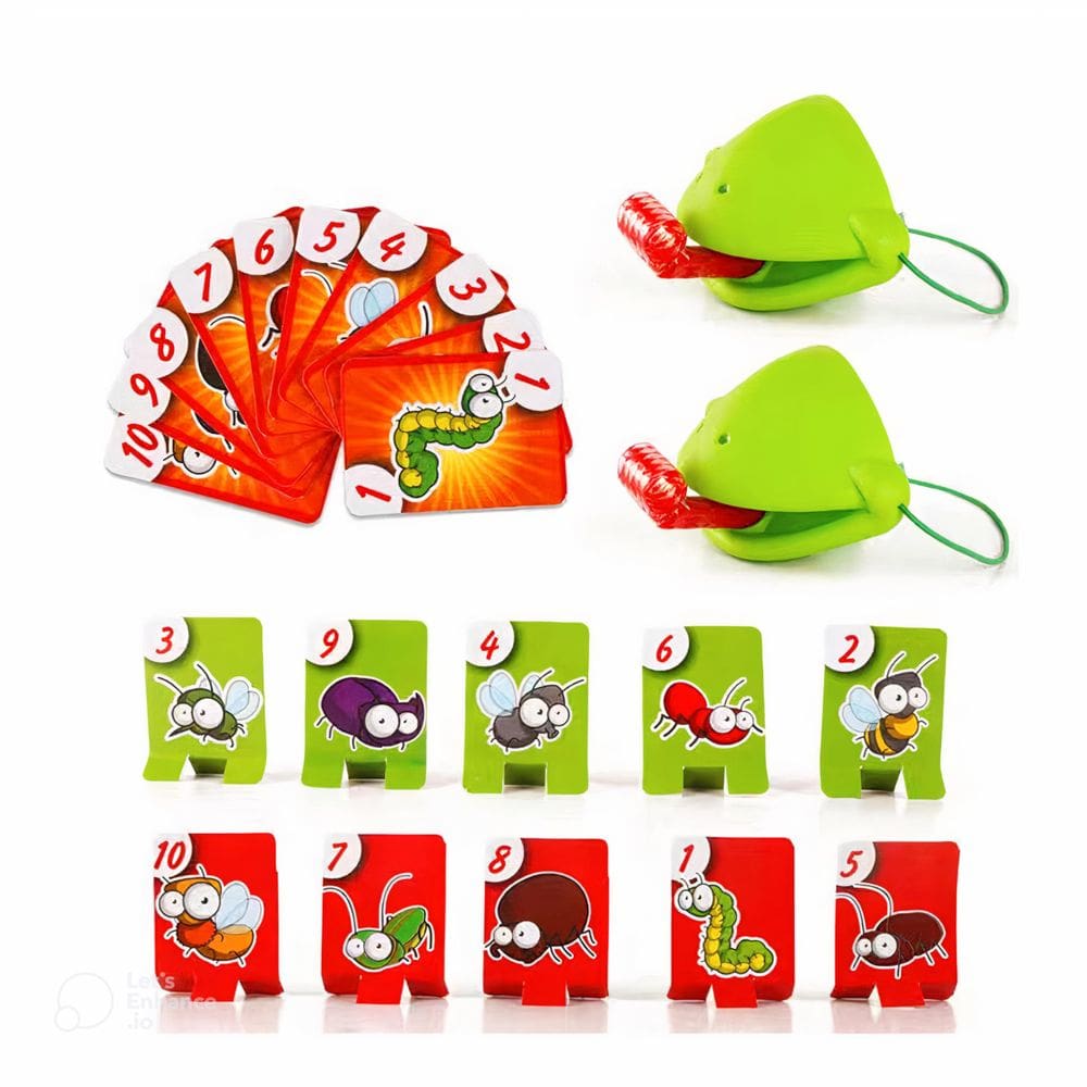 Pacote com 2 unidades do jogo Frog Blow Tongue Mask com 10 cartas de destino
