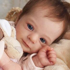 Boneca Reborn Baby Girl Blags Claire de 18 polegadas com cabelo castanho