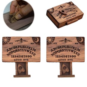 Tabuleiro Spirit em miniatura com gaveta Tabuleiro Ouija de madeira marrom
