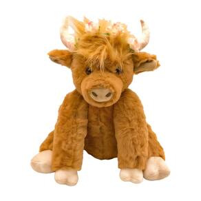 Brinquedo de pelúcia Highland Cow com juntas móveis, bicho de pelúcia de 25 cm