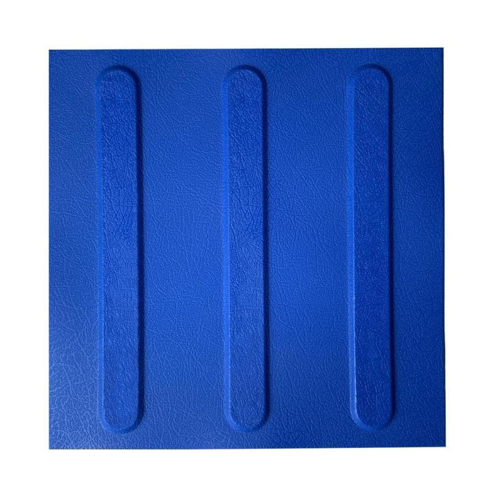 Kit 16 Piso Tátil Direcional Azul Texturizado Pvc 25X25Cm
