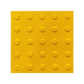 Kit 10 Piso Tátil Alerta Amarelo Texturizado Pvc 25X25Cm