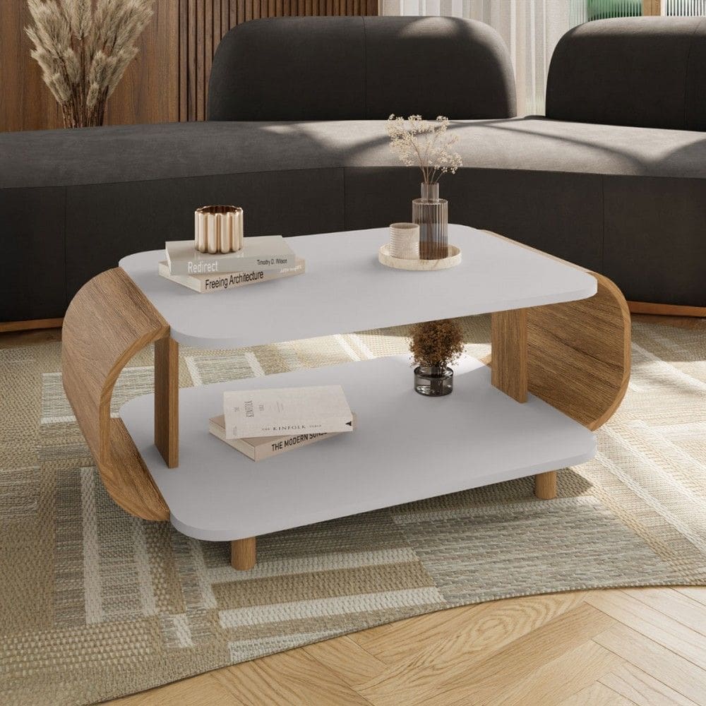 Mesa de Centro Floripa Off White/Cinamomo - Móveis Bechara