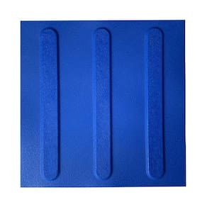 Kit 16 Piso Tátil Direcional Azul Texturizado Pvc 25X25Cm
