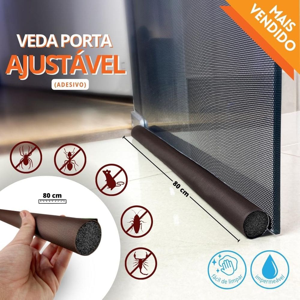 Veda Porta 130 Cm Adesivo Marrom
