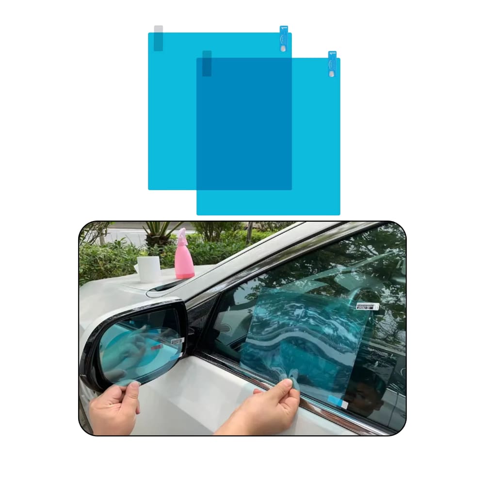 2 Película Anti Embace Chuva Carro Caminhão Janela Retroviso