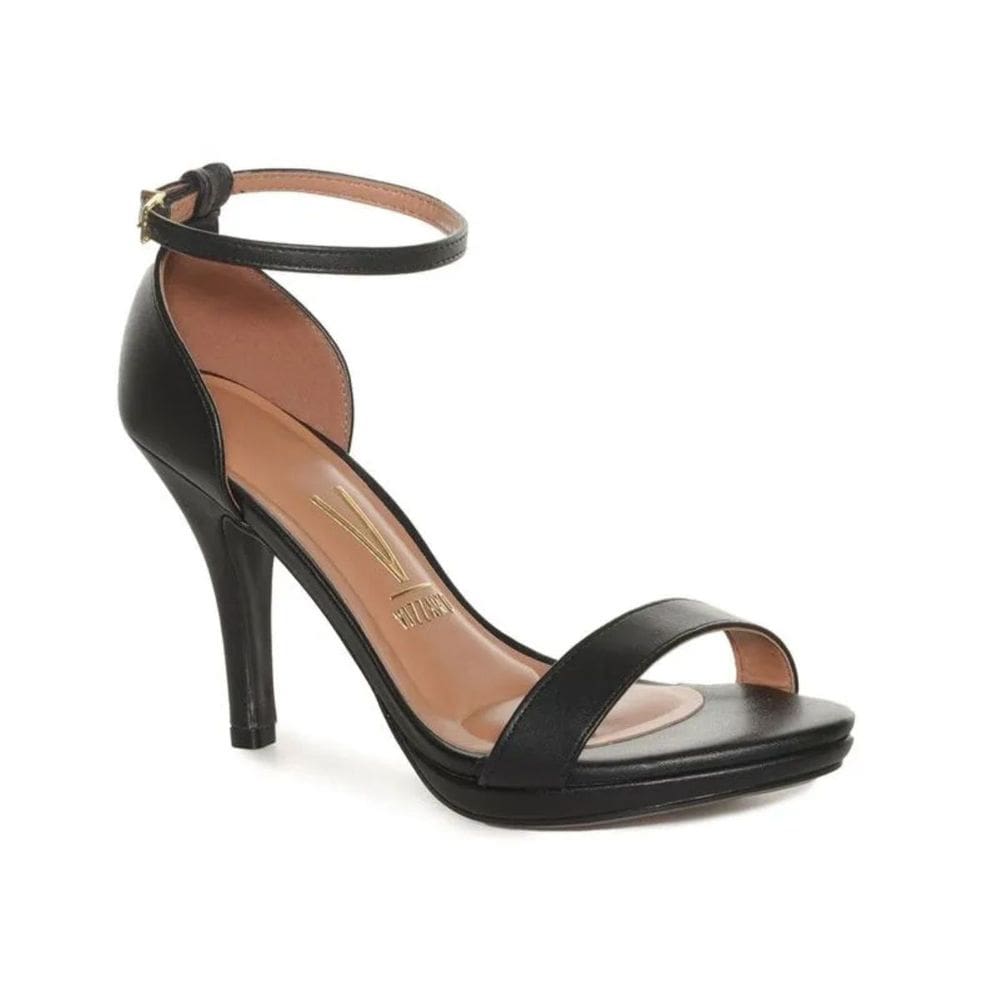 Sandália Vizzano Casual Festas Salto Alto Fino Feminina Preto