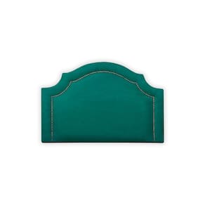 Cabeceira Estofada Provençal Luxo Tacha Solteiro Suede Verde