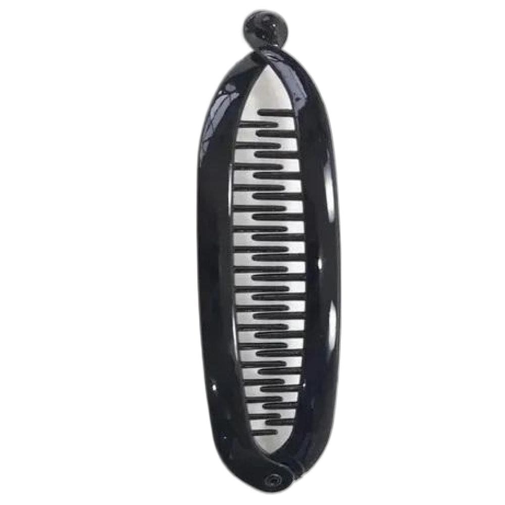 Kit 2 Presilhas De Cabelo Preta Estilo Banana Com Pente 15Cm