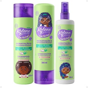 Kit Kolene Cachinhos: Shampoo, Condicionador e Spray Desembaraçante 300ml