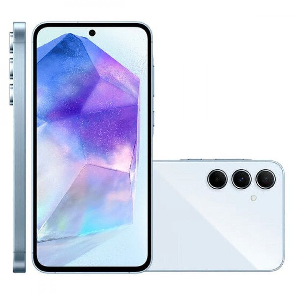 Smartphone Samsung Galaxy A55, Câmera Tripla, 128GB, 5G, Azul Claro