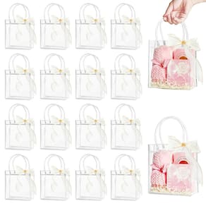 Sacos de presente de plástico transparente Ohuimrt com alças 30 unidades 15x16x7cm