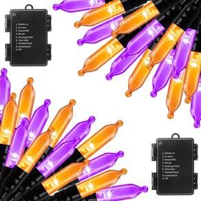 Luzes de corda ao ar livre Brightown Halloween em roxo e laranja