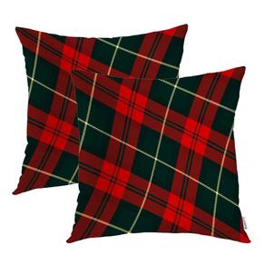 Capas de almofada Batmerry xadrez vermelhas pretas 50x50cm