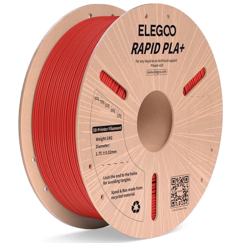 Filamento para impressora 3D ELEGOO Rapid PLA Plus 1,75 mm vermelho 1 kg