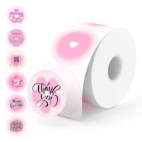 Etiquetas térmicas MUNBYN Circle 5 cm rosa 750 etiquetas/1 rolo