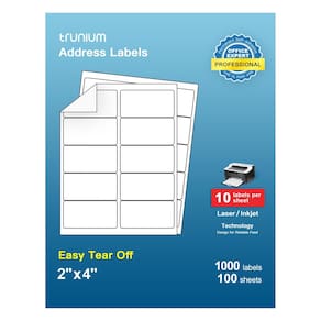 Etiquetas de endereço de entrega TRUNIUM 2x4 para laser e jato de tinta (1000)