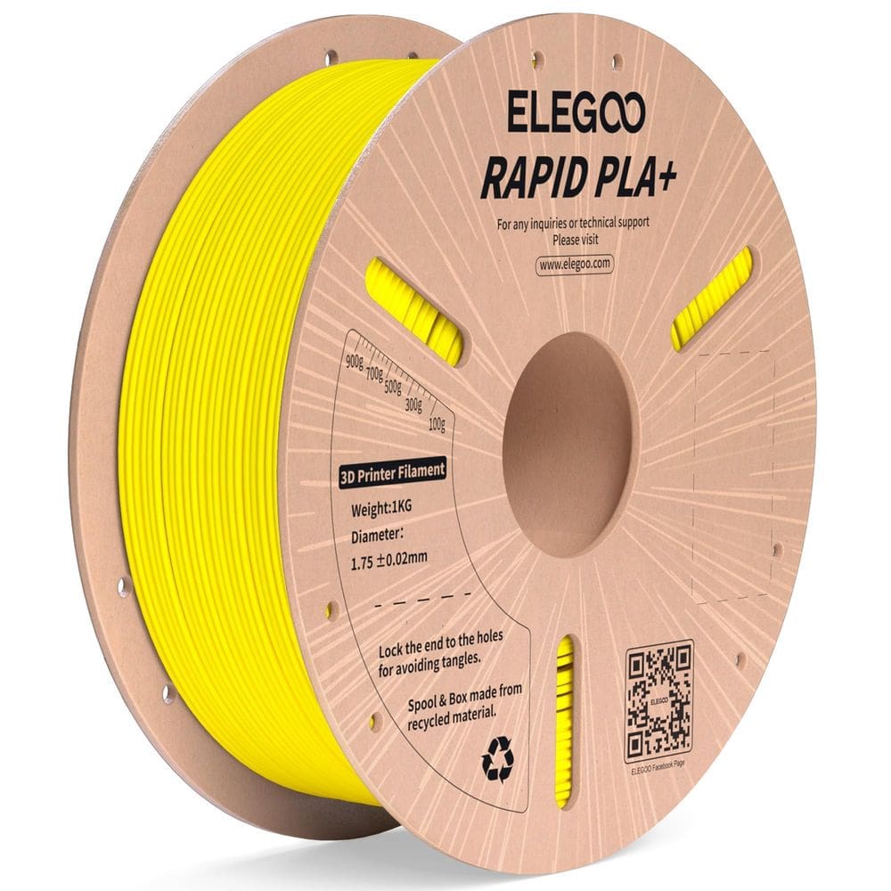 Filamento para impressora 3D ELEGOO Rapid PLA Plus 1,75 mm amarelo 1 kg