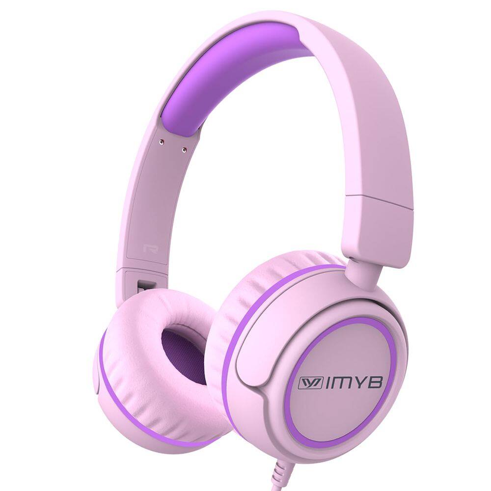 Fones de ouvido IMYB V1 estéreo com fio dobráveis para crianças rosa