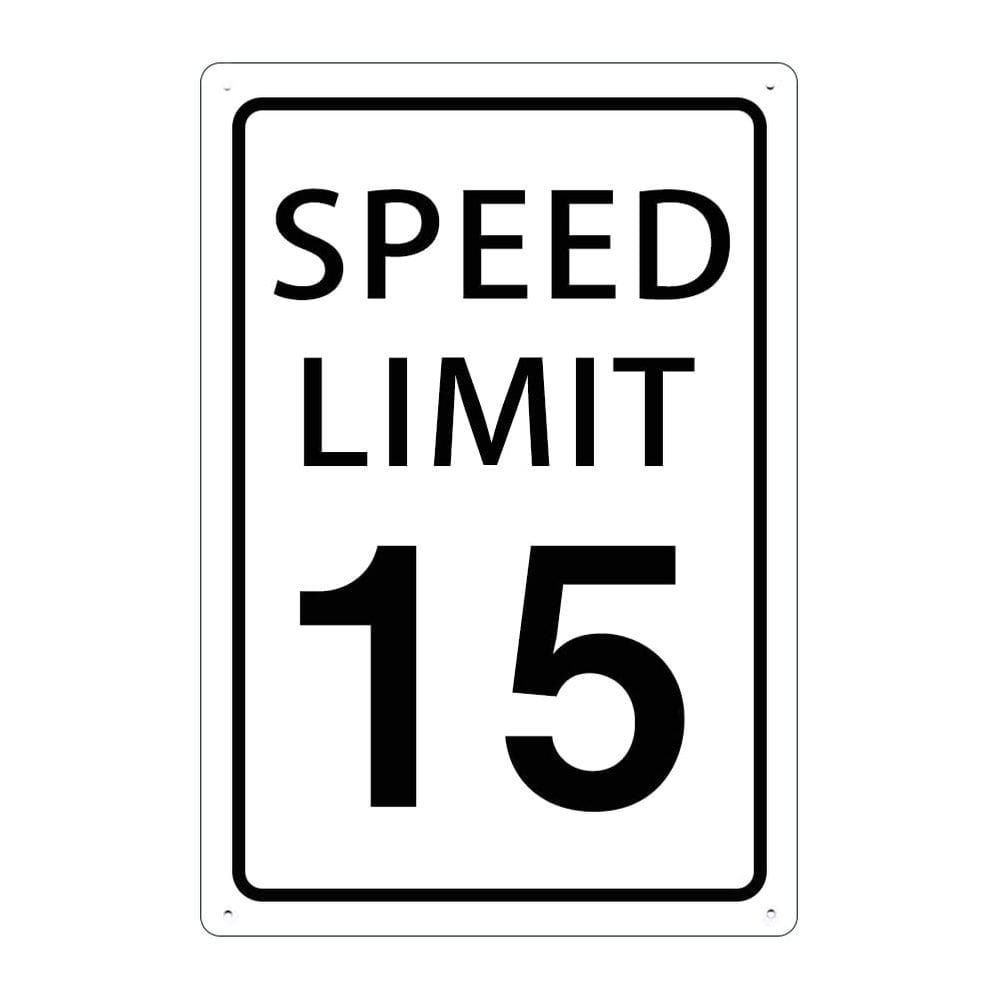 Placa de rua KONEDMIX Limite de velocidade 15 km/h 30x40cm Alumínio