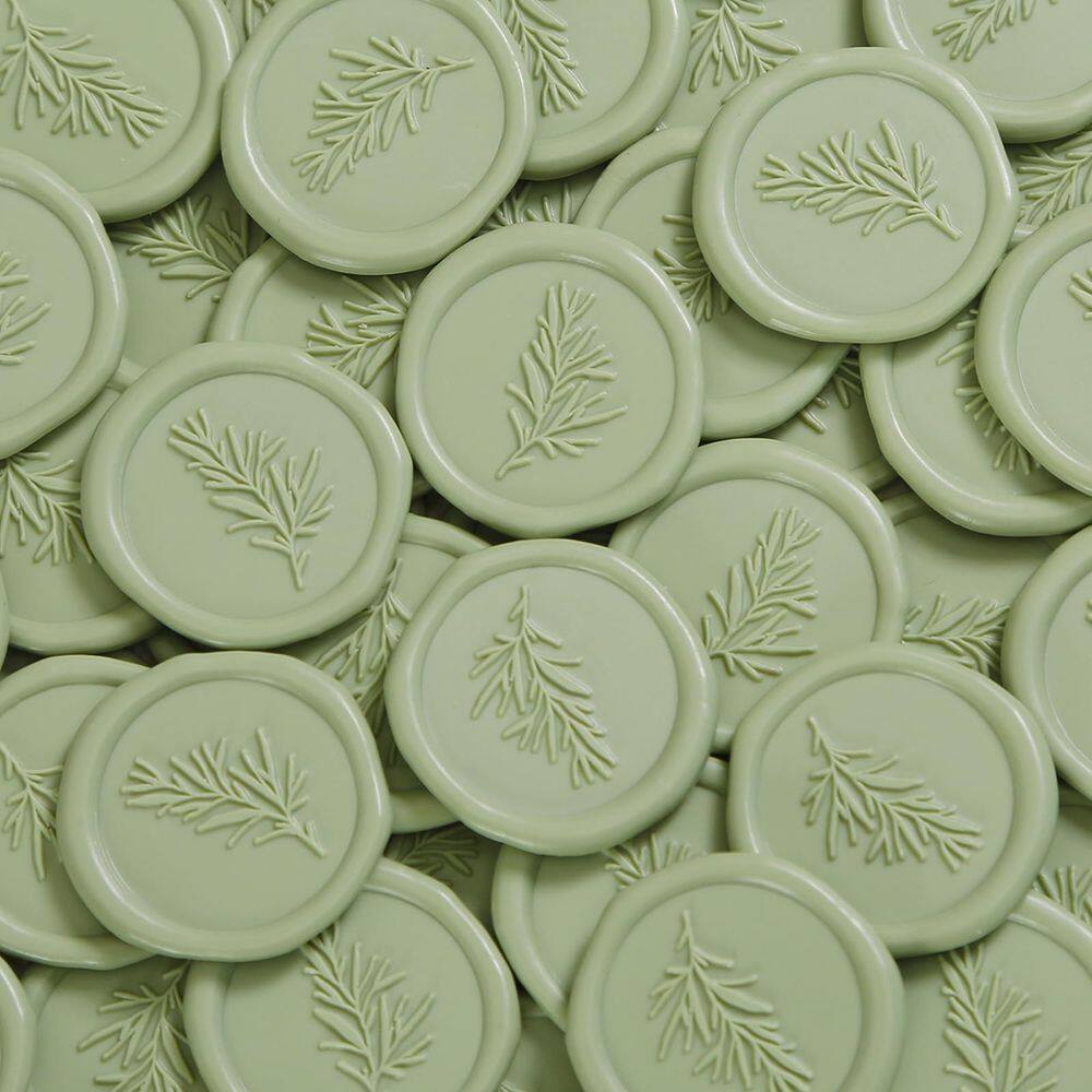 Adesivos Wax Seal UNIQOOO Rosemary Wedding, 100 unidades, verdes
