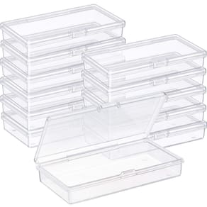 Caixa de armazenamento de miçangas com tampa articulada de plástico transparente SATINIOR Satinor