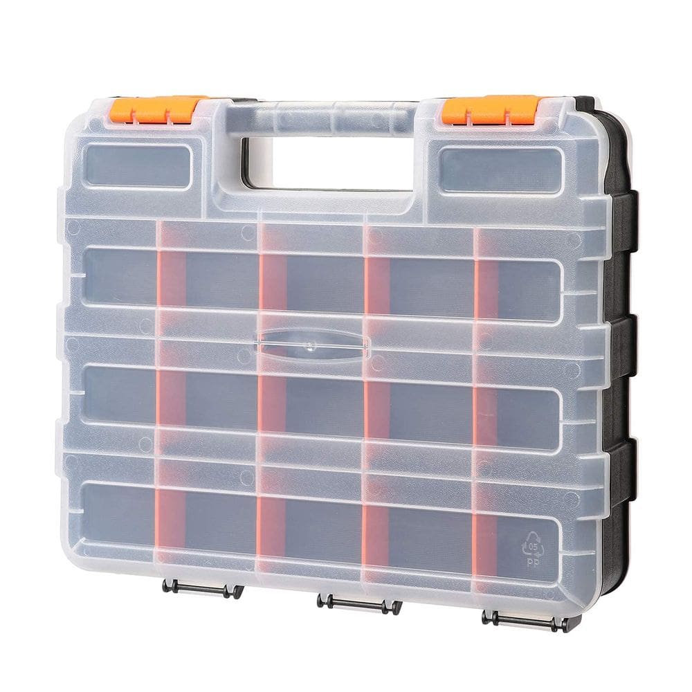 Organizador de ferramentas CASOMAN Double Side com 34 compartimentos preto/laranja