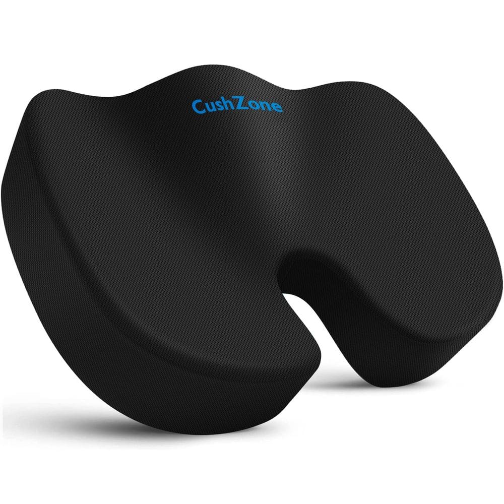 Almofada de assento CushZone Memory Foam para cadeira de escritório, carro, preta