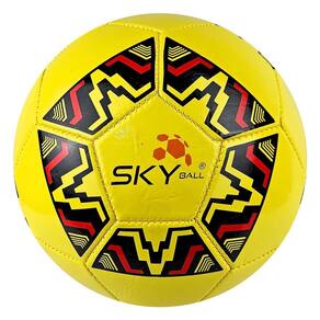 Kit 5 Bolas Futebol Infantil Sky Costurada Sintético Amarelo