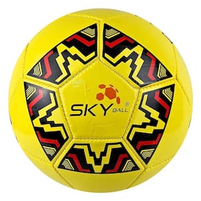 Kit 5 Bolas Futebol Infantil Sky Costurada Sintético Amarelo
