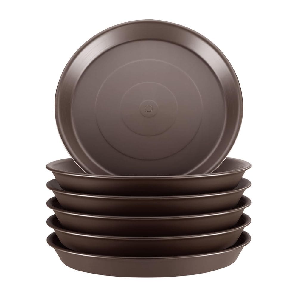 Plant Saucer GROWNEER, 6 pacotes de plástico marrom de 27 cm para vasos