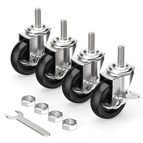 Caster Wheels HOLKIE, conjunto de 4 rodízios com haste de travamento de 3 polegadas