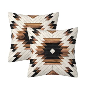 Capa de almofada AHAHM Boho preta marrom geométrica 40x40cm