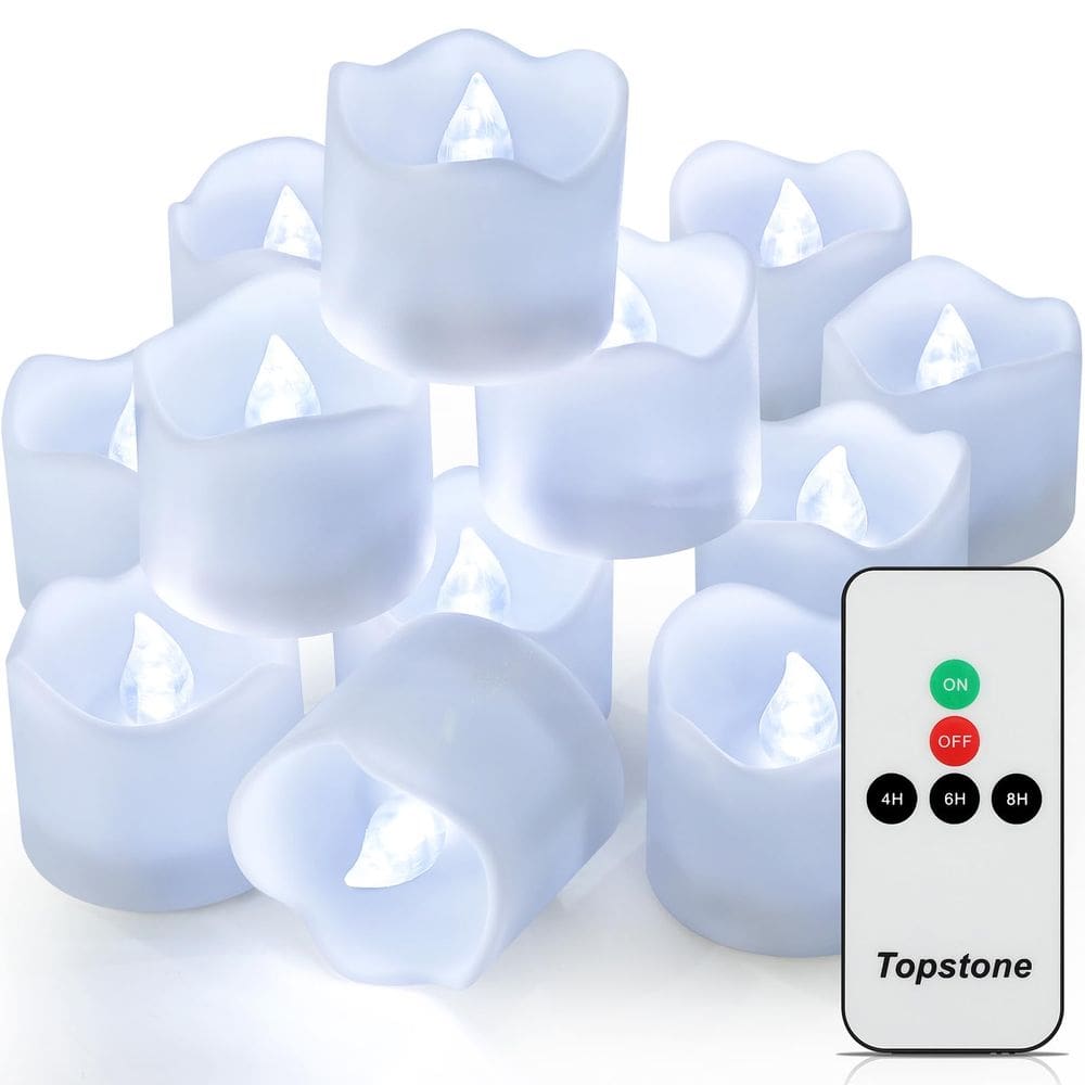 Velas sem chama Topstone Remote Control LED Tealight, pacote com 12