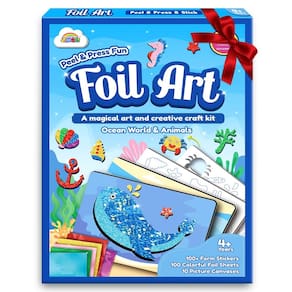 Conjunto de artesanato de Natal ZMLM Colorful Foil Arts com adesivos e tela